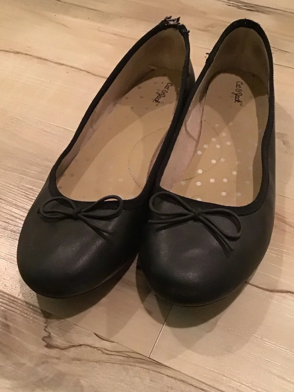 Cat & Jack Black Bow Ballet Flats